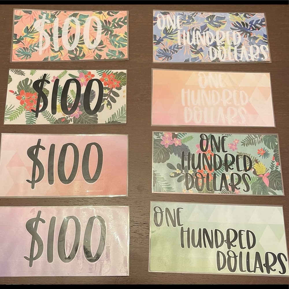 Laminated placeholders for budget binders